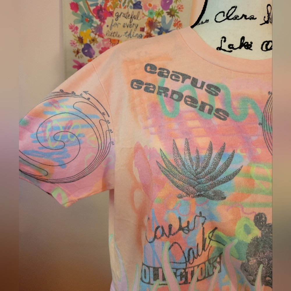 Urban Outfitters Cactus Gardens Flame Soft Tee, Pink, Orange, Boxy, NWOT, Large - Picture 6 of 14